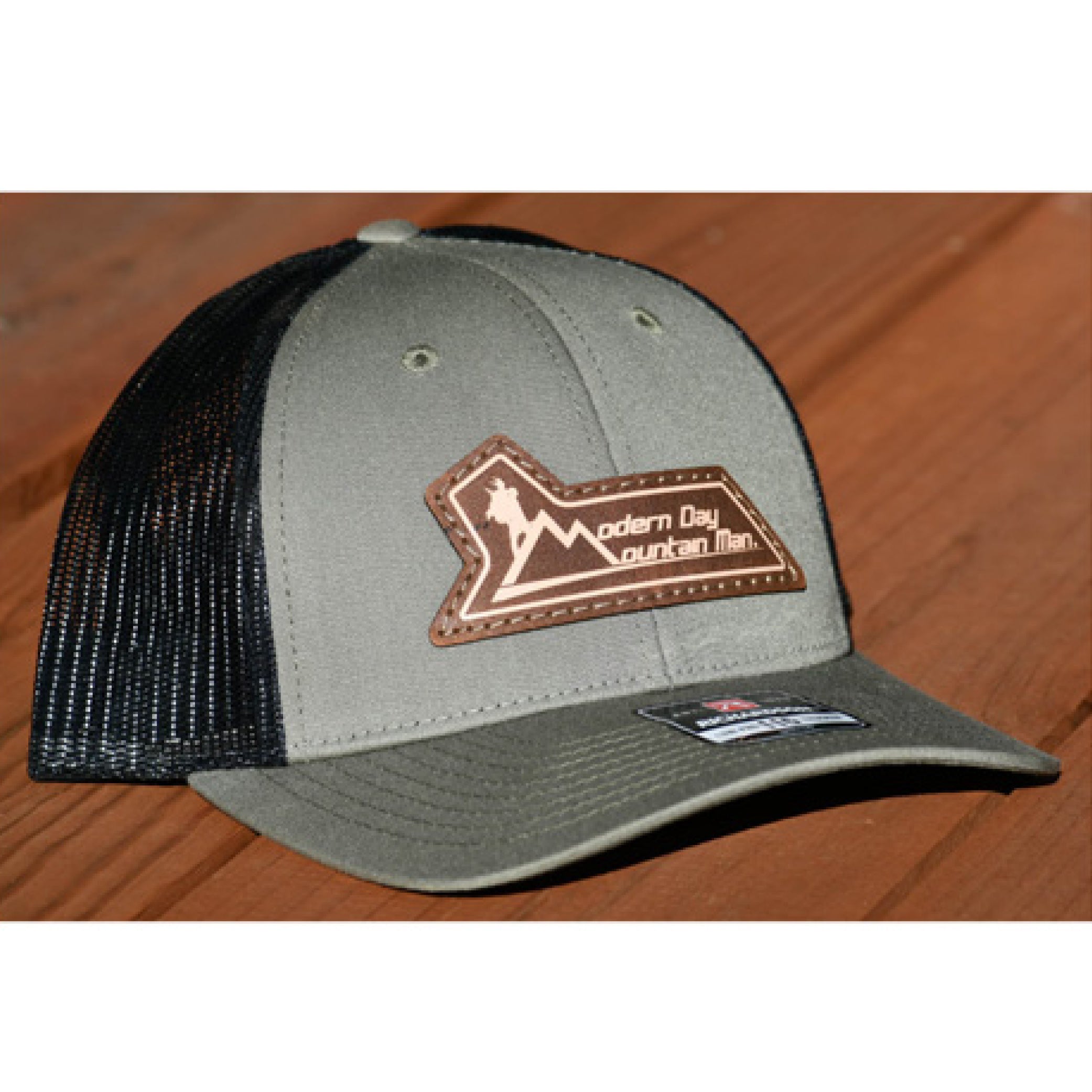 Modern Day Mountain Man Green Trucker Hat image 0