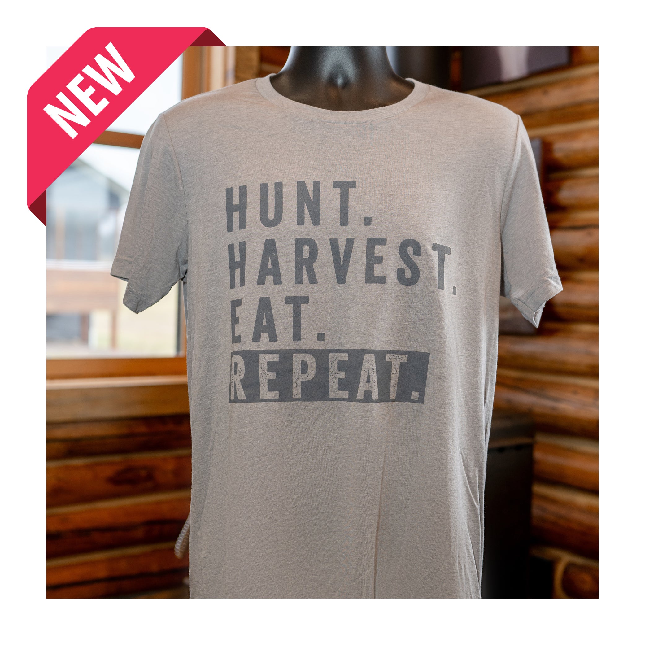 Hunt. Harvest. Eat. Repeat. T-Shirt - Athletic Grey image 0