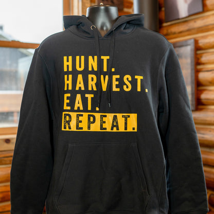 Hunt. Harvest. Eat. Repeat. Premium Hoodie - Black image 2